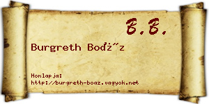Burgreth Boáz névjegykártya